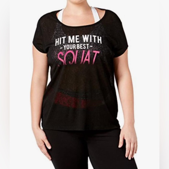 MATERIAL GIRL Plus Size Open-Back Graphic T-Shirt - Picture 1 of 5